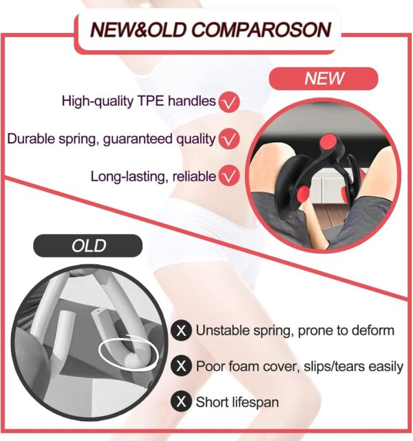 Thigh Master 35lb Pelvic Floor Muscle Repair Trainer Kegel Inner Thigh Exercise Workout Equipment Pilates for Home Workouts Hip Under Desk Exercise Men Women with Band - Image 5