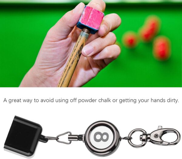 Estink Billiard Chalk Holder, Portable Billiards Snooker Pool Cue Chalk Holder with Belt Clip Retractable Chalk Holder Snooker Practical Tool Pool Table Accessories for Billiard Lovers - Image 6