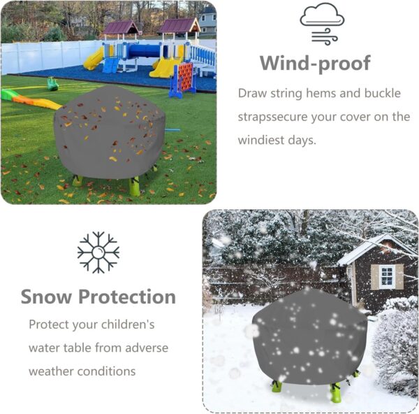 Kids Water Table Cover Fit Rain Showers Splash Pond Water Table,Waterproof Dust Proof Anti-UV Outdoor Toys Cover-Grey,Cover only - Image 6