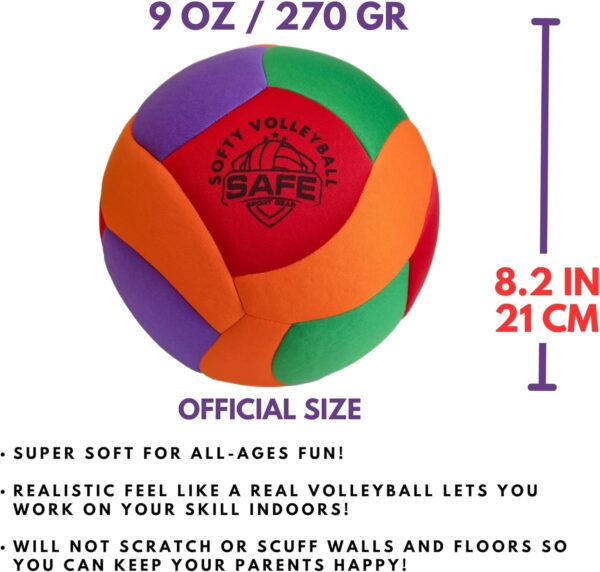 Softy Volleyball - Super Soft Volleyball Designed for Pain-Free Play - Awesome Kids Volleyball with a Realistic Feel and Bounce - Perfect Ball for House, Yard or Gym - Image 3