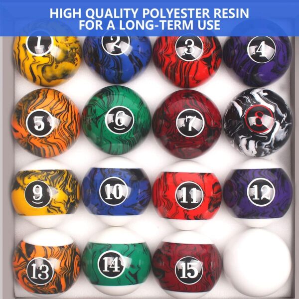 Billiard Balls Set Pool Table Balls Marble-Swirl Style 16 Ball Set - Image 3