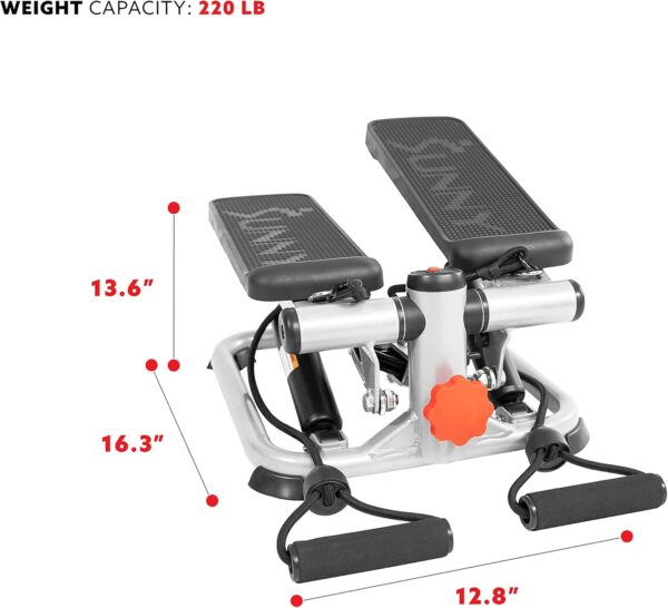 Sunny Health & Fitness Mini Steppers for Exercise at Home, Stair Step Workout Machine, Full Body Cardio Equipment, with Optional Free SunnyFit App Connection and Resistance Band - Image 6