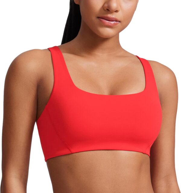 CRZ YOGA Butterlift Double Lined Square Neck Sports Bras for Women - Wireless V-Shaped Racerback Workout Yoga Top Non Padded - Image 2