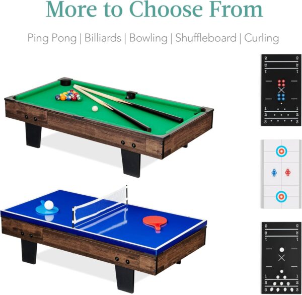 Best Choice Products 11-in-1 Kids Combo Game Table Set for Home, Game Room w/Ping Pong, Foosball, Table Hockey, Chess, Checkers, Shuffleboard, Bowling, 5 Accessory Bags - Image 5