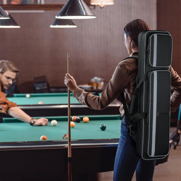 Pool Cue Case 4x5, Pool Cue Carrying Case Soft Padded Billiard Stick Bag with Multi-pocket for 4 Butts and 5 Shafts, Pool Stick Case Cue Bag with Backpack-straps for Pool Cues and Accessories - Image 8