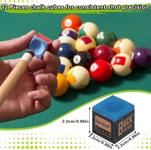 31 Pcs Billiard Accessory Kit Billiard Pool Balls with Triangle and Diamond Ball Holder Cue Chalks Pool Table Brush Set Pool Table Accessories - Image 6