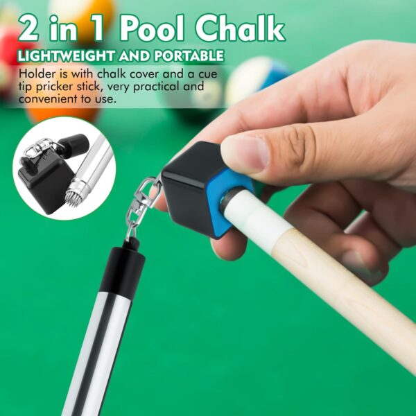 2 in 1 Portable Pick Pocket Chalk Cover Tip Pricker Prep Tool, Billiard Cue Snooker Accessory,Billiard Pool Stick Chalk Holder(3 Models availaba) - Image 6