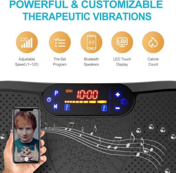 AXV Vibration Plate Fitness Platform Exercise Machine Vibrating Lymphatic Drainage Shaking Full Body Shaker Workout Vibrate Stand Shake Board Sport Gym for Weight Loss Fat Burner for Women Men - Image 6