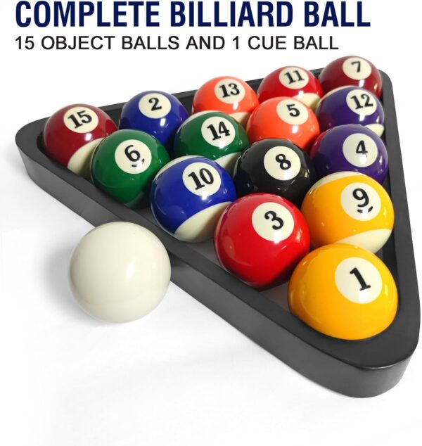 2-1/4" Pool Balls Billiard Set - 16 Resin Balls, Regulation Size & Weight, Complete Pool Table Balls Set for Replacement, Pool Table Accessories & Billiards Pool Accessories - Image 3