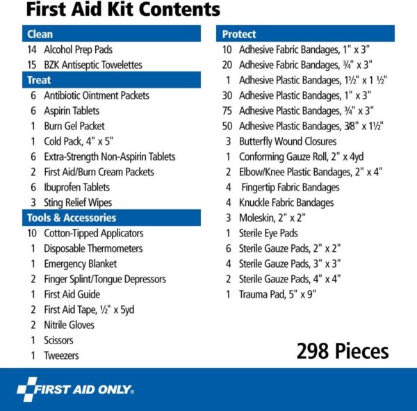 First Aid Only 299 Piece All-Purpose Emergency First Aid Kit (FAO-442) - Image 4