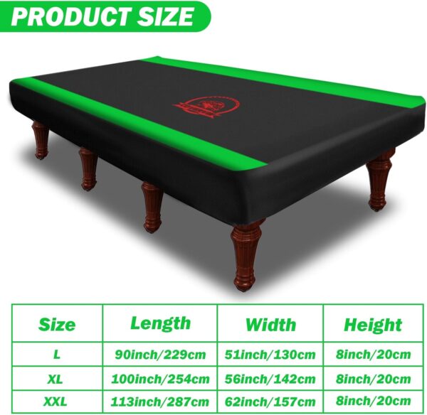 COVERVIN Billiard Pool Table Cover,Heavy Duty 210D Oxford Cloth Material All Weather Waterproof Dustproof UV Protection(7ft/Green) - Image 7