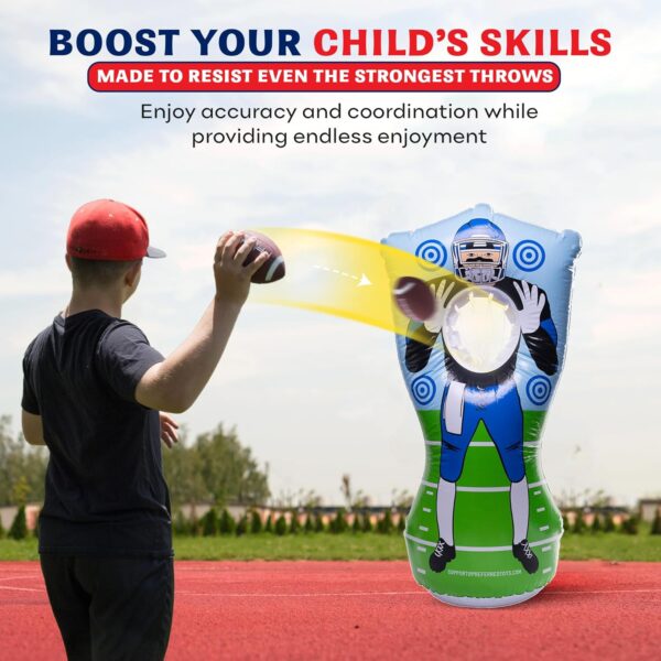 Inflatable Football Target - Double-Sided Toss Football Training Game with Mini Footballs - Fun Kids Throwing Football Games for Indoors, Outdoors, Birthdays, Camping, Beach - 65 Inch - Image 6