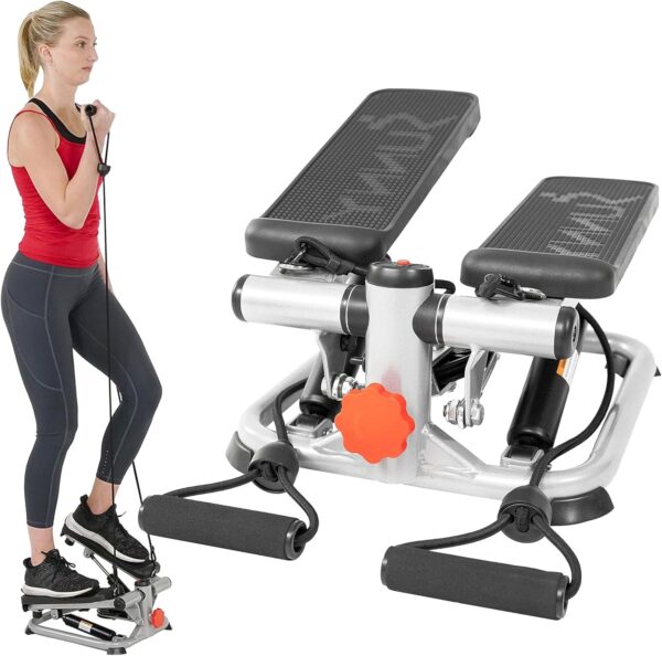 Sunny Health & Fitness Mini Steppers for Exercise at Home, Stair Step Workout Machine, Full Body Cardio Equipment, with Optional Free SunnyFit App Connection and Resistance Band - Image 2