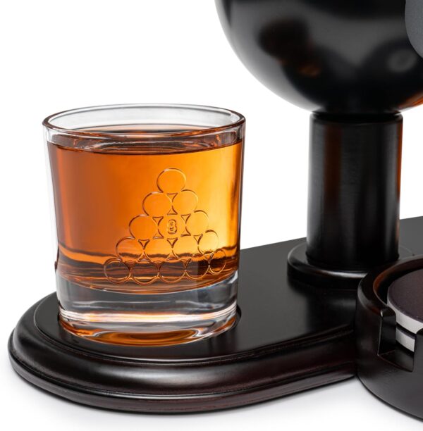 8 Ball Whiskey Decanter Set for Men with Whiskey Glass Set of 2. Liquor Decanter, Whiskey Gift Set, Gift for Men. Alcohol Pool Billiard Decanter Set - Image 5