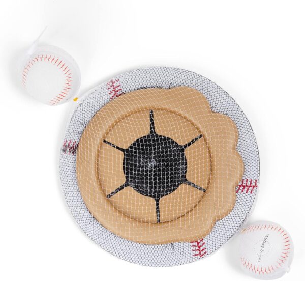 Ceiling Strike: Indoor Easy Catch Ceiling Baseball Kids Toy Game Training Equipment - Includes Soft Backboard/Net/Mitt and Two Mini Plush Baseballs (Gift Set) - Image 9