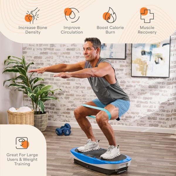 Lifepro Rumblex Max 4D Black Vibration Plate Exercise Machine with Loop Resistance Bands for Home Fitness Shaping Training Recovery Tone & Strength - Image 4