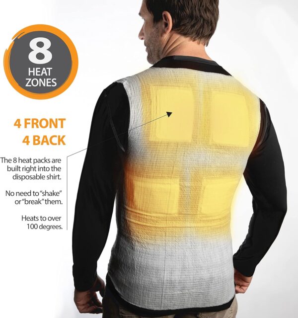 Heated Shirt, Compression Baselayer, 8 Built in Heat Packs, Body Warmer - Image 5