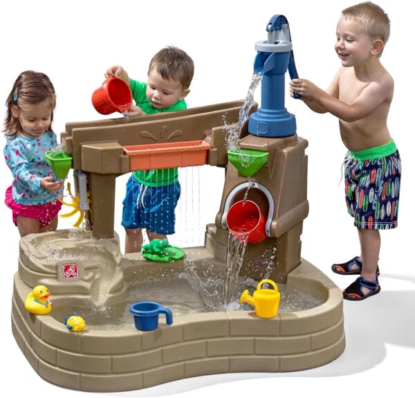 Step 2 Pump & Splash Discovery Pond Water Table, Kids Water Sensory Activity Pool, Summer Outdoor Toys, 10 Piece Toy Accessories, For Toddlers 2+ Years Old - Image 2