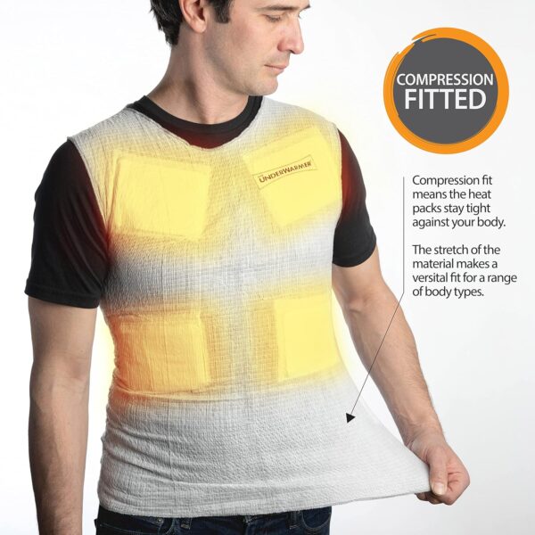 Heated Shirt, Compression Baselayer, 8 Built in Heat Packs, Body Warmer - Image 6