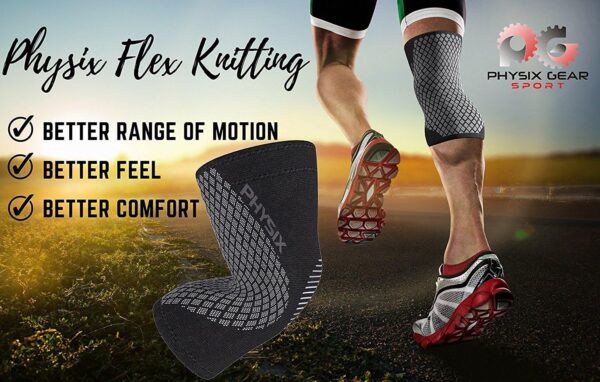 Physix Gear Knee Compression Sleeve for Men & Women - Best Compression Knee Brace for Walking, Running, Gym, Basketball, Weightlifting,Workout, Sports - Knee sleeves Support Compression & Stability - Image 6