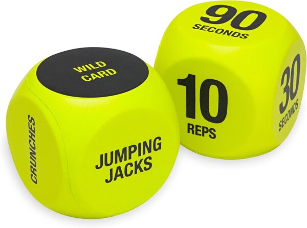 SPRI Exercise Dice (6-Sided) - Game for Group Fitness & Exercise Classes - Includes Push Ups, Squats, Lunges, Jumping Jacks, Crunches & Wildcard (Includes Carrying Bag) - Image 2