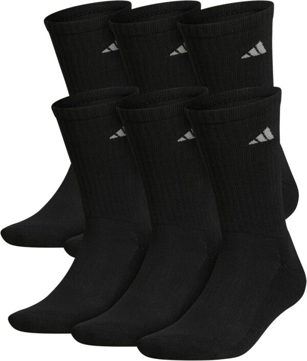 adidas Men's Athletic Cushioned 6-Pack Crew, Cushioned Crew Socks with Arch Compression for a Secure Fit - Image 2