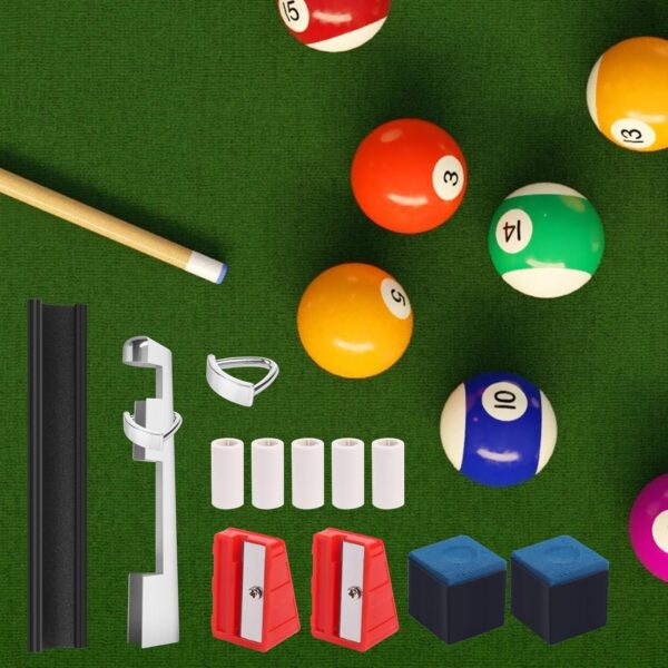 Vefungyan 39pcs Pool Cue Repair Kit: 2 Pool Cue Tip Clamp 20 Billiard Cue Tips 4 Shaper 5 Chalk Cubes 5 Pool Cue Repairers 2 Planers - Image 4