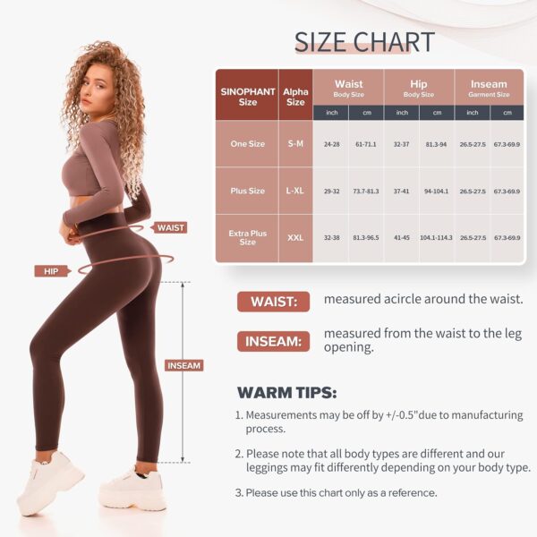 SINOPHANT High Waisted Leggings for Women - Full Length Capri Buttery Soft Yoga Pants for Workout Athletic - Image 7