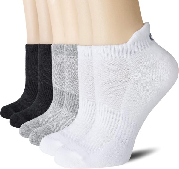 CS CELERSPORT 6 Pairs Ankle Athletic Running Socks Low Cut Sports Tab Socks for Men and Women - Image 2