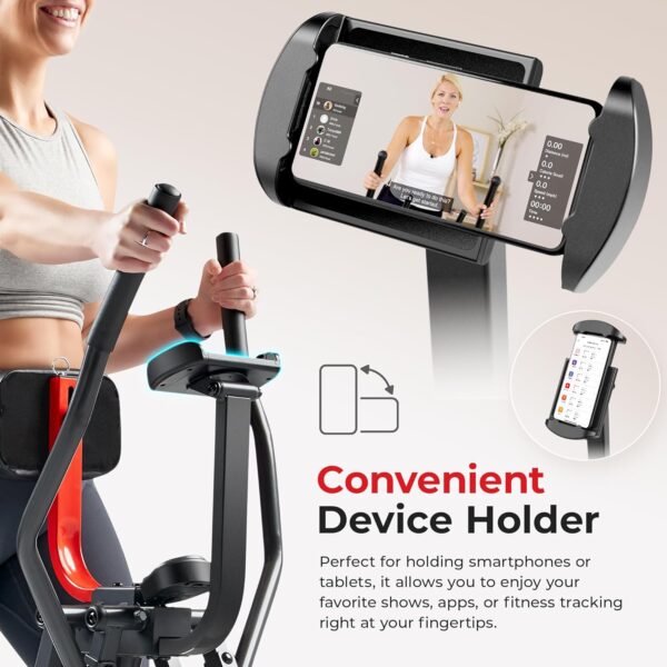 Sunny Health & Fitness Air Walk Elliptical, Foldable Machine w/30-Inch Stride, Cardio Cross Trainer Glider Equipment for Home Exercise, Free SunnyFit App Bluetooth Link, Optional Adjustable Resistance - Image 6