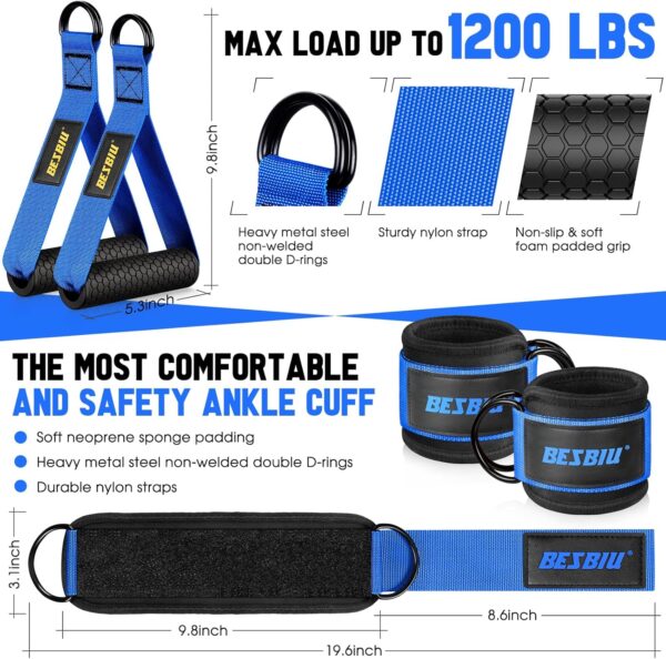 Heavy Exercise Bands Resistance Bands for Working Out, 300lbs/360lbs Fitness Workout Bands with Handles, Door Anchor, Leg Ankle Straps, Home Gym Workout Equipment for Men Strength Training Stretching - Image 4