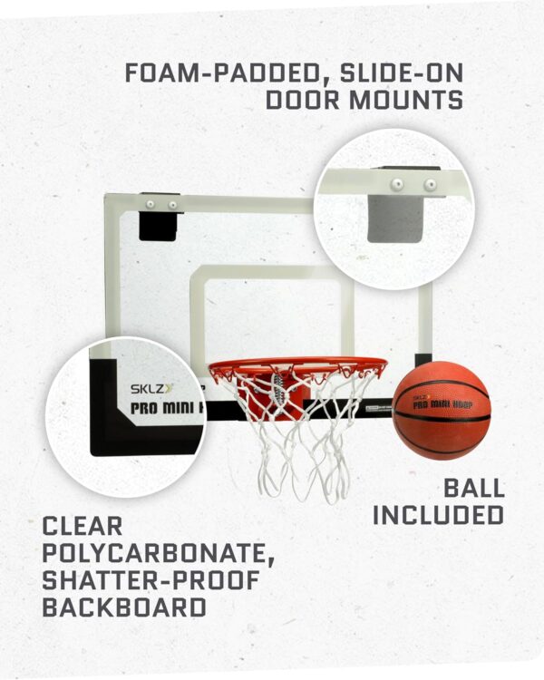 SKLZ Pro Mini Indoor Basketball Hoop - Over The Door – Portable - Great for Home, Dorms, Offices, and Gifts - Image 6