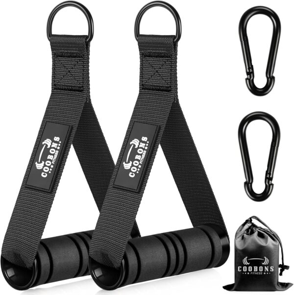 Heavy Duty Exercise Handles, Gym Handles for Cable Machine Attachment, Grip Gym Equipment, Resistance Bands, and Weight Lifting (Set of 2) - Image 2