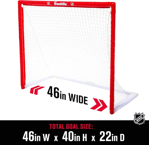 Franklin Sports NHL Youth Street Hockey Set - (2) Kids Junior Hockey Sticks, PVC Goal + Roller Hockey Ball Included - Indoor + Outdoor Net - 46", Red - Image 3