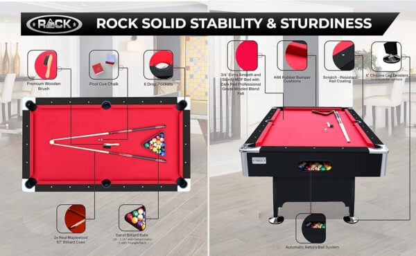 RACK Draco 7-Foot Tournament Billiard/Pool Table for Competitive Players! - Image 9