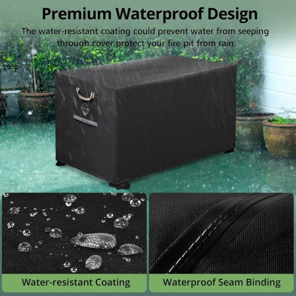 [2025 Upgraded Fabric] Fire Pit Cover Rectangle - 56"L x 38"W Heavy Duty 900D Upgrade Extra Dense and Waterproof and Fading Resistant Material Polyester Firepit Covers for Outdoor Fire Pit Table - Image 7