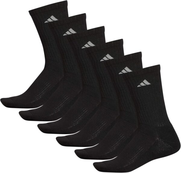 adidas Men's Athletic Cushioned 6-Pack Crew, Cushioned Crew Socks with Arch Compression for a Secure Fit - Image 9