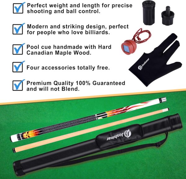 Professional Pool Stick – Premium Pool Cue Made with Beautiful, Unique, Luxury Design, and the Best Canadian Hardwood Quality. Including 4 Accessories to Keep Your Pool Stick on Top Conditions - Image 10