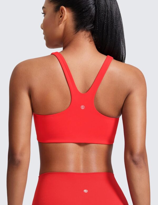 CRZ YOGA Butterlift Double Lined Square Neck Sports Bras for Women - Wireless V-Shaped Racerback Workout Yoga Top Non Padded - Image 3