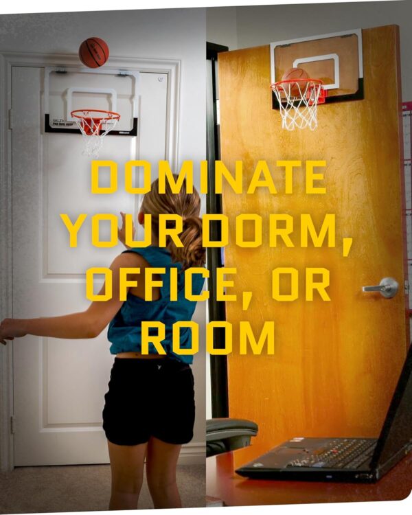 SKLZ Pro Mini Indoor Basketball Hoop - Over The Door – Portable - Great for Home, Dorms, Offices, and Gifts - Image 9