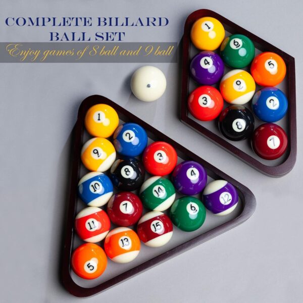 Pool Balls Billiard Set - Regulation Size - 17 Pc Professional Pool Set w/Cue Ball and Sleek Black and Silver Case - Multi Colored - Ball Size 2.25" 57.15mm - Image 7