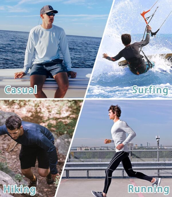 NORTHYARD Men's UPF 50+ Hoodie Shirts Rash Guard Long Sleeve Sun Protection SPF Fishing Shirt UV for Athletic Running Swim - Image 6