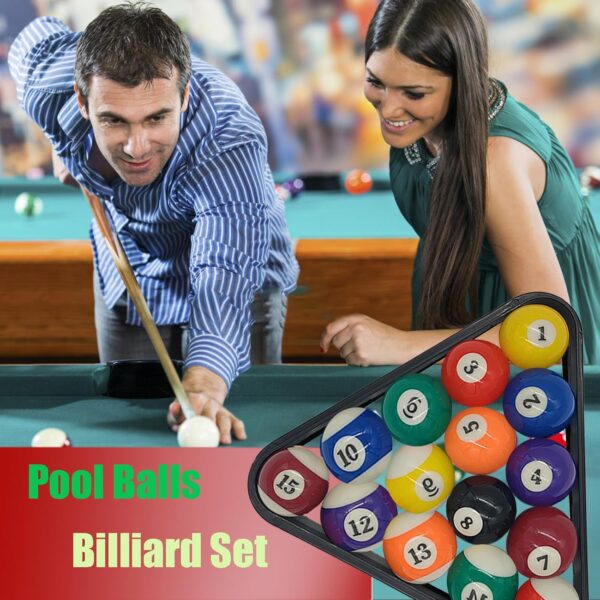 Pool Table Accessories,Pool Balls Billiard Set Including Billiard Pool Balls and Triangle Ball Holder Cue Chalks Pool Cue Tips Pool Sticks Pool Table Brush Spot Position Stickers Billiard Accessories - Image 10