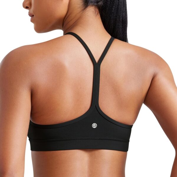 CRZ YOGA Butterluxe Womens Y Back Sports Bra - Padded Racerback Low Impact Spaghetti Thin Strap Workout Yoga Top - Image 2