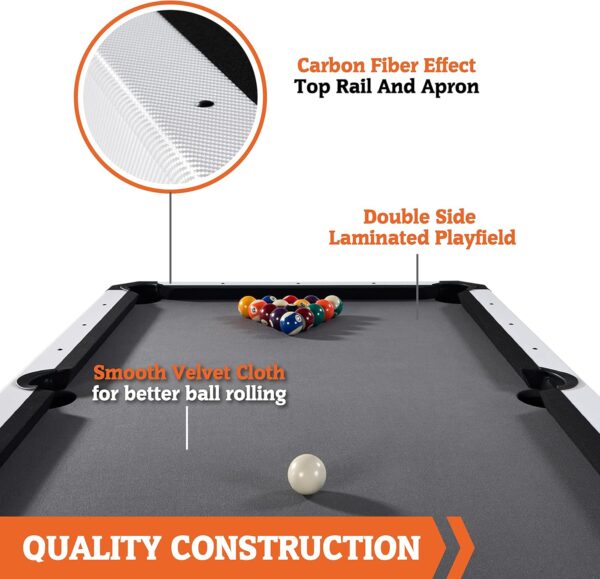 Hall of Games Billiard Tables Multiple Styles, Pool Tables with Preassembled Playfields and Complete Billiard Accessory Sets, Perfect for Family Game Rooms - Image 4