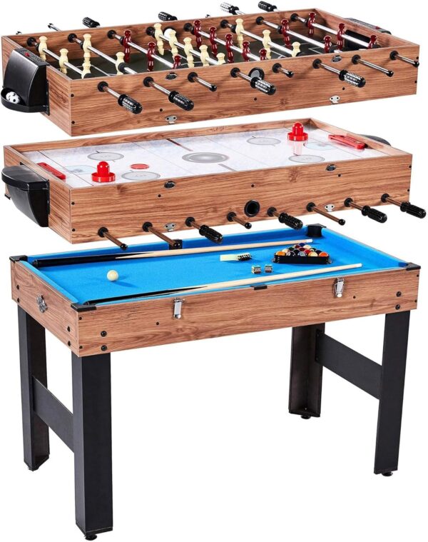 Lancaster 3 in 1 Sports Multigame, Pool Billiards, Slide Hockey, Foosball Game Table - Image 2