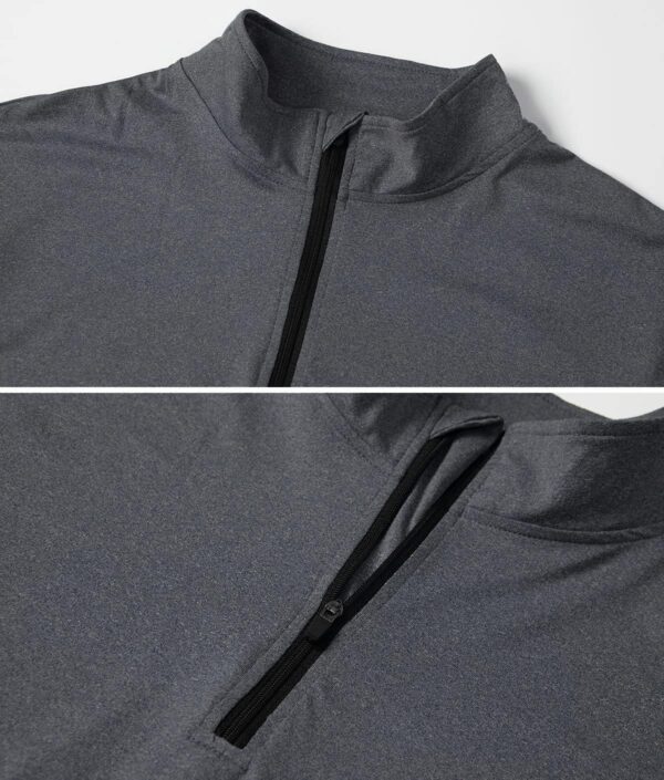 MANSDOUR Men's Quick-Dry Active Sports Shirts Quarter Zip Long Sleeve Running Pullover Tops Outdoor Sweatshirt - Image 7