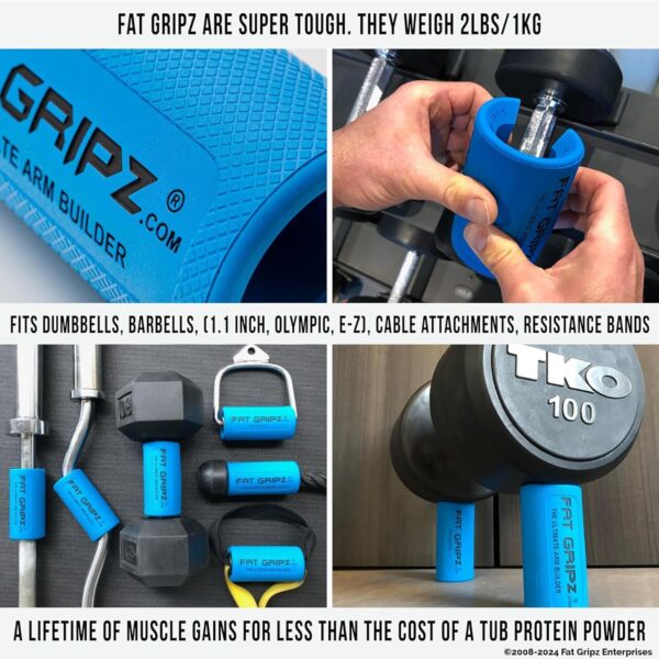 Fat Gripz – Build Bigger Arms, Increase Grip Strength & Muscle Activation | Used by Special Forces & Bodybuilders (2.25” Diameter) - Image 4