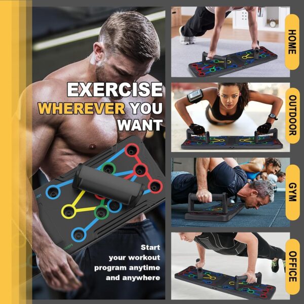 Solid Push Up Board Home Workout Equipment Multi-Functional Pushup Stands System Fitness Floor Chest Muscle Exercise Professional Equipment Burn Fat Strength Training Arm Men & Women Weights , Best Choice for Daily Gifts - Image 9