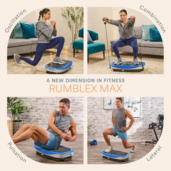 Lifepro Rumblex Max 4D Black Vibration Plate Exercise Machine with Loop Resistance Bands for Home Fitness Shaping Training Recovery Tone & Strength - Image 5